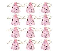 Nettoppo 100 Pz 9X12 Cm Cuore Stampato Sacchetti di Organza Rosa Gioielli Sacchetti Sacchetto Sacchetti di Organza Coulisse Sacchetti Regalo