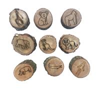 Nettoppo 9 Pezzi di Tracce di Animali Timbri Stampo Impronte di Animali Incidere Giocattoli in Legno per Bambini Terreno Fangoso Campo di Neve Stampa Passo