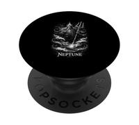 Nettuno il dio dell'oceano con un tridente nel mare mitico PopSockets PopGrip Adesivo