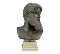 Nettuno Poseidone di Artemisione Dio del Mare busto testa in pietra 36 cm