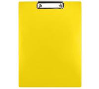 Netuno 1 portablocco formato A4, giallo con clip in metallo, piastra in plastica dura, porta documenti, sottomano, cartella con clip