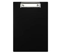 Netuno 1 portablocco formato A5 con clip, colore nero, con morsetto in metallo, in plastica, per scrivere, con clip