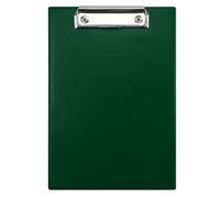 Netuno 1 portablocco formato A5, con clip, colore verde scuro, per scrivere, in plastica, con clip