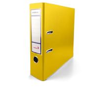 Netuno 1 raccoglitore A4 giallo 2 anelli dorso 8 cm raccoglitore documenti ufficio cartone Rivestito in Polipropilene con Meccanismo a Leva organizer faldone documenti classificatore