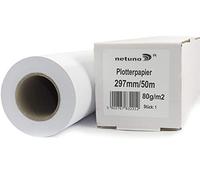 Netuno 1 rotolo carta plotter bianca 297 mm x 50 m 80 g/m² anima 50 mm carta per plotter professionale formato grande opaca multifunzionale per stampe CAD mappe prospetti disegno stampa inkjet