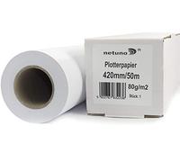 Netuno 1 rotolo carta plotter bianca 420 mm x 50 m 80 g/m² anima 50 mm carta per plotter professionale formato grande opaca multifunzionale per stampe CAD mappe prospetti disegno stampa inkjet