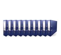Netuno 10 raccoglitori A4 blu 2 anelli dorso 8 cm raccoglitore documenti ufficio cartone Rivestito in Polipropilene con Meccanismo a Leva organizer faldone documenti classificatore