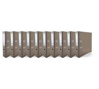 Netuno 10 raccoglitori A4 marrone cacao lucido 7,5 cm 2 anelli raccoglitore colorato per documenti ufficio con Meccanismo a Leva tasca Trasparente organizer faldone documenti classificatore