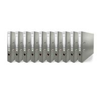 Netuno 10 raccoglitori cartone ecologico riciclato grigio a 2 anelli A4 dorso 5 cm raccoglitori per ufficio scuola archivio faldoni portadocumenti