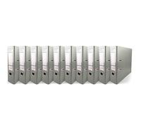 Netuno 10 raccoglitori documenti grigio a 2 anelli A4 dorso 8 cm raccoglitori in cartone ecologico riciclato per archivio ufficio faldoni portadocumenti registratori ad anelli