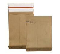 Netuno 100 buste con soffietto formato XL 450x 570x 100 mm 126g carta Kraft marrone buste ecologiche spedizione resistenti con Doppia Striscia per Resi E-commerce pacchi online andata e ritorno