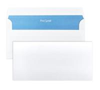 Netuno 100 buste lettera lunghe bianche formato americano DL 11 x 22 cm 80g buste commerciali americane bianche con stampa interna blu Promail senza finestra busta bianca lunga per lettere