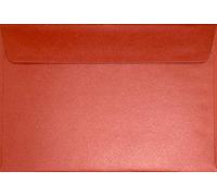Netuno 100 buste lettera perlate rosse formato C5 16,2 x 22,9 cm 125g Sirio Pearl Red Fever buste perlescenti eleganti per biglietti auguri partecipazioni inviti matrimonio Natale San Valentino
