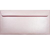 Netuno 100 buste lettere lunghe perlate rosa formato DL 11 x 22 cm 120g Majestic Petal buste colorate con superficie perlescente per inviti compleanno matrimonio battesimo comunione Natale Pasqua