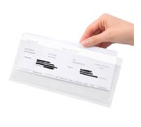 Netuno 100 buste trasparenti portadocumenti autoadesive formato lungo 23,9 x 13,1 cm buste trasparenti adesive per pacchi biglietti di consegna fatture lettere di vettura bolle polizza di carico