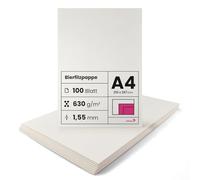 Netuno 100 fogli cartone assorbente crema formato A4 210 x 297 mm 1,55 mm 630g cartoncino rigido per sottobiccieri birra base torte cartone per album coperture rilegatura cartone beermat board cream