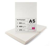 Netuno 100 fogli cartone assorbente crema formato A5 148x 210 mm 1,15 mm 480g cartoncino rigido per sottobiccieri birra base torte cartone per album coperture rilegatura cartone beermat board cream