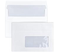Netuno 1000 buste per lettere bianche formato C6 11,4 x 16,2 cm 75g buste commerciali con stampa interna blu con finestra a destra taglio dritto busta carta bianca per lettere documenti