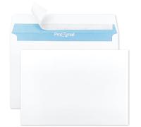 Netuno 1000 buste per lettere bianche formato C6 11,4 x 16,2 cm 90g buste commerciali carta bianca con stampa interna blu senza finestra taglio dritto con strip adesivo per documenti fatture