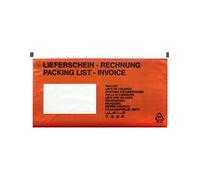 Netuno 1000 buste portadocumenti autoadesive rosse formato lungo 239x 131 mm buste adesive porta documenti DL per pacchi biglietti di consegna fatture lettere di vettura bolle polizza di carico