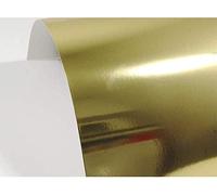 Netuno 10x cartoncino lucido a specchio oro formato A5 14,8 x 21 cm 225g Mirror Gold carta lucida metallizzata effetto specchio per lavoretti etichette Biglietti Inviti scrapbooking