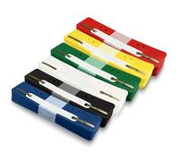 Netuno 150 strisce fermadocumenti colorati assortiti 3,4 x 15 cm fermadocumenti a striscia in plastica con linguetta metallica fermacarte per archiviazione strisce forate 60/80 mm