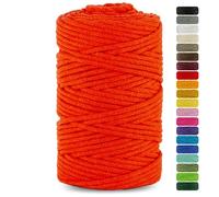 Netuno 1x corda cotone per macramè arancione 3 mm 100 m cordino macramè per decorazione lavoretti fai da te filo cotone gomitolo cordoncino colorato blu per ferri uncinetto