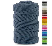 Netuno 1x corda cotone per macramè cotone blu denim chiaro 3 mm 100 m cordino decorazione lavoretti fai da te filo gomitolo cordoncino colorato ferri uncinetto