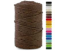 Netuno 1x corda cotone per macramè marrone 3 mm 100 m cordino macramè per decorazione lavoretti fai da te filo cotone gomitolo cordoncino colorato ferri uncinetto