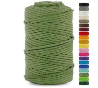 Netuno 1x corda cotone per macramè pistacchio 3 mm 100 m cordino macramè per decorazione lavoretti fai da te filo cotone gomitolo cordoncino colorato ferri uncinetto