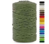 Netuno 1x corda cotone per macramè verde cachi 3 mm 100 m cordino macramè per decorazione lavoretti fai da te filo cotone per macrame gomitolo cordoncino colorato ferri uncinetto