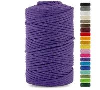 Netuno 1x corda cotone per macramè viola 3 mm 100 m cordino macramè per decorazione lavoretti fai da te filo cotone per macrame gomitolo cordoncino colorato ferri uncinetto