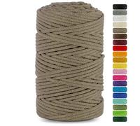 Netuno 1x corda macramè colorata beige scuro 5 mm 100 m filo macrame corda di cotone filato di cotone cordoncino corda per lavori uncinetto ferri da maglia gomitolo