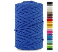 Netuno 1x corda macramè colorata blu scuro 5 mm 100 m filo macrame corda di cotone filato di cotone cordoncino corda per lavori uncinetto ferri da maglia gomitolo