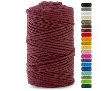 Netuno 1x corda macramè colorata borgogna 5 mm 100 m filo macrame corda di cotone filato di cotone cordoncino corda per lavori uncinetto ferri da maglia gomitolo
