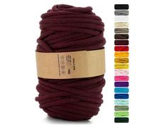 Netuno 1x corda macramè colorata borgogna 9 mm 50 m corda in cotone anima in poliestere filo spago uncinetto ferri da maglia decorazioni cordoncino colorato cavo