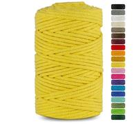 Netuno 1x corda macramè colorata giallo chiaro 5 mm 100 m filo macrame corda di cotone filato di cotone cordoncino corda per lavori uncinetto ferri da maglia gomitolo macramè cordino macramè