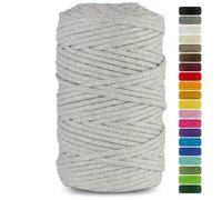 Netuno 1x corda macramè colorata grigio chiaro 5 mm 100 m filo macrame corda di cotone filato di cotone cordoncino corda per lavori uncinetto ferri da maglia gomitolo