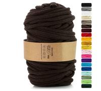 Netuno 1x corda macramè colorata marrone scuro 9 mm 50 m corda in cotone anima in poliestere filo spago uncinetto ferri da maglia decorazioni cordoncino colorato cavo