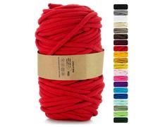 Netuno 1x corda macramè colorata rosso 9 mm 50 m corda in cotone anima in poliestere filo spago uncinetto ferri da maglia decorazioni cordoncino colorato cavo rosso