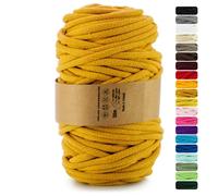 Netuno 1x corda macramè colorata senape 9 mm 50 m corda in cotone anima in poliestere filo spago uncinetto ferri da maglia decorazioni cordoncino colorato cavo