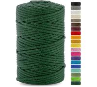 Netuno 1x corda macramè colorata verde bottiglia 5 mm 200 m filo macrame corda di cotone filato di cotone cordoncino corda per lavori uncinetto ferri da maglia gomitolo macramè cordino macramè