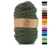 Netuno 1x corda macramè colorata verde cachi 9 mm 50 m corda in cotone anima in poliestere filo spago uncinetto ferri da maglia decorazioni cordoncino colorato cavo