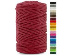 Netuno 1x corda macramè colorata vino rosso 5 mm 100 m filo macrame corda di cotone filato di cotone cordoncino corda per lavori uncinetto ferri da maglia gomitolo