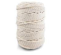 Netuno 1x corda per macramè écru 5 mm 100 m corda in cotone cordone decorativo 3ply corda per macrame ritorta filato naturale filo macramè cordoncino cotone gomitolo spago colorato