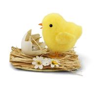 Netuno 1x pulcino decorativo Pasqua piccolo giallo pulcini pasquali nel nido decorazioni pasquali con pulcino addobbi per la Pasqua regalo decoro casa tavolo oggetti decorativi animali