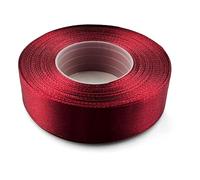 Netuno 1x rotolo nastro bordeaux 25 mm x 32 m nastro raso decorativo nastrino satin per bomboniere regalo matrimonio confezione regali cucito nastrini colorati nastro regalo stretto