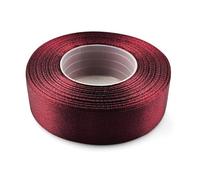 Netuno 1x rotolo nastro bordeaux scuro 25 mm x 32 m nastro raso decorativo nastrino satin per bomboniere regalo matrimonio confezione regali cucito nastrini colorati nastro pacchetti nastri regalo