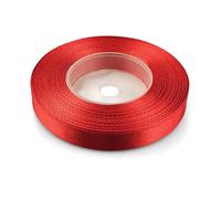 Netuno 1x rotolo nastro rosso 12 mm x 32 m nastro di raso satinato decorativo nastro satin per imballaggio regalo decorazione matrimonio compleanno festa nastrino rosso satin ribbon red