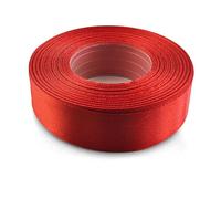 Netuno 1x rotolo nastro rosso 25 mm x 32 m nastro di raso satinato decorativo nastro satin per imballaggio regalo decorazione matrimonio compleanno festa nastrino rosso satin ribbon red